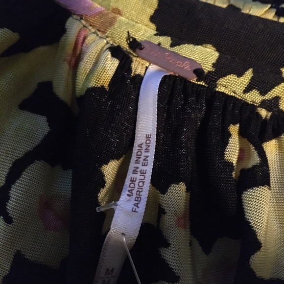 FREE PEOPLE NWT AUTHENTIC BLACK & YELLOW FLORAL TUNIC/DRESS - Picture 6 of 17